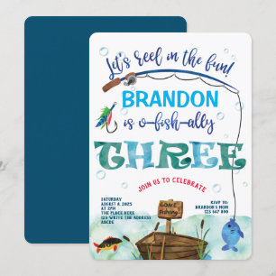 Invitation 3ème anniversaire Petit pêcheur, Parti 