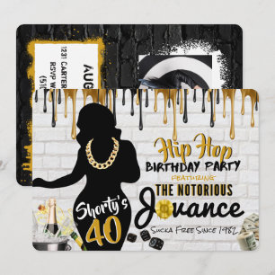 Invitation 40 90's Hip hop Birthday Drip Photo