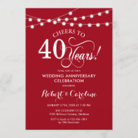 40 ans de mariage Rubis Rouge