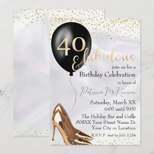 Invitation 40 ans et Fabuleuses Sandales dorées à talons haut