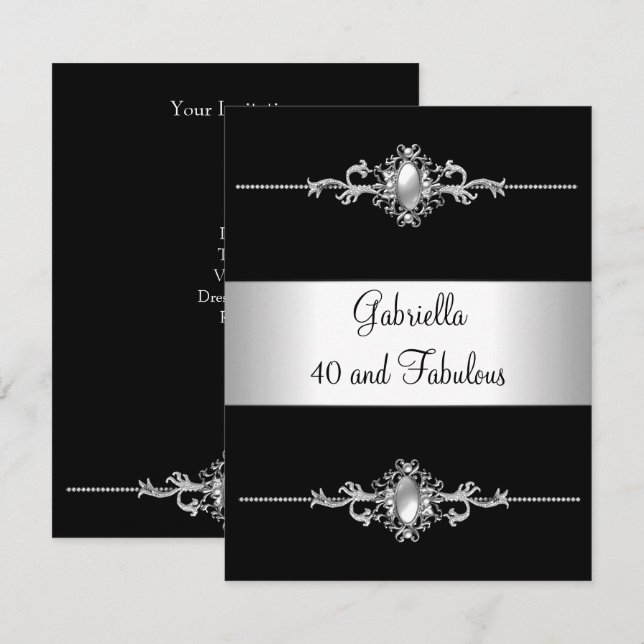 Invitation 40 ans et Fabuleux Fête d'anniversaire avec une ga (Devant / Derrière)