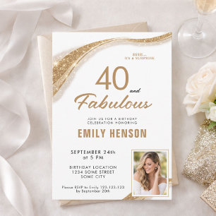 Invitation 40 ans et Fabuleux Paillettes d'Or 40e Anniversair