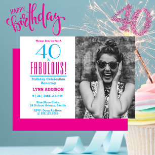 Invitation 40 ans et Fabuleux Photo 40ème Anniversaire