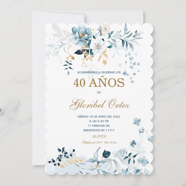 Invitation 40 ans femme Invitation (Devant)