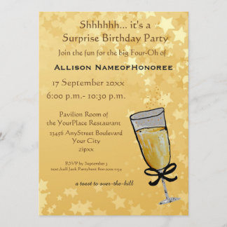 Invitation 40 Ans Toast Champagne
