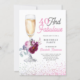 Invitation 40 Et Fabuleuse fête d'anniversaire