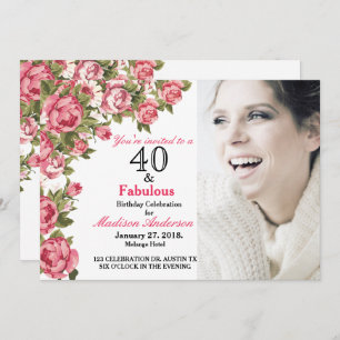 Invitation 40 et fabuleuse florale  40e anniversaire Invitati