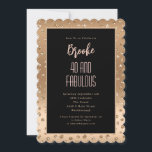 Invitation 40 et fabuleux Blush Pink Black Scallop anniversai<br><div class="desc">Cette invitation 40 et Fabulous est féminine avec un bord de pétoncle,  rose roux et beaucoup de pétillant ... . Glamour et élégant comme elle ! Vous pouvez ajouter un message personnel et son nom aussi !</div>