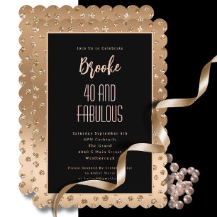 Invitation 40 et fabuleux Blush Pink Black Scallop anniversai
