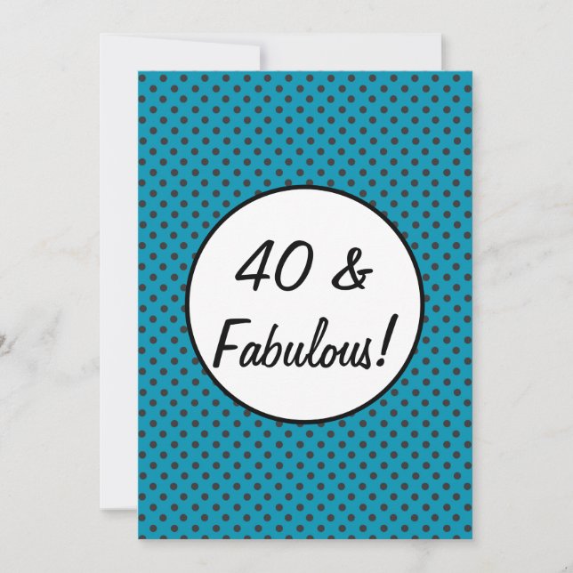 Invitation 40 et fabuleux Pois rétro (Devant)