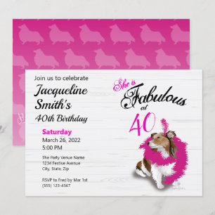 Invitation 40 et fabuleux Sheltie Pink Scarf