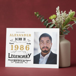 Invitation 40e anniversaire 1986 Légende Photo Blanc & Or