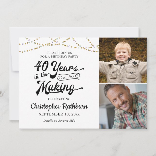 Invitation 40e anniversaire 40 ans dans l'or noir (Devant)