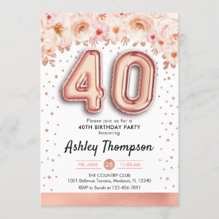 Invitations Faire Part Cartes Anniversaire 40 Ans Zazzle