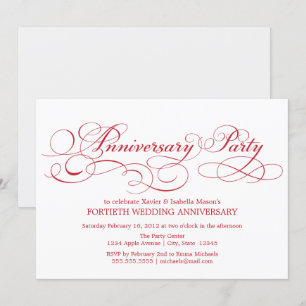 Invitation 40e anniversaire   Blanc/Rouge