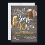 Invitation 40e anniversaire, bravo et bières<br><div class="desc">Salutations et bières 40e anniversaire,  40e anniversaire,  Anniversaire adulte,  Fête de la bière,  Invitation de la bière,  40e invitation,  Anniversaire jalon</div>