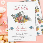 Invitation 40e anniversaire Brunch Printemps<br><div class="desc">Célébrez un anniversaire marquant ce printemps avec cette magnifique invitation pour le brunch du printemps. Cette invitation fantaisiste présente des oeuvres d'art originales qui reflètent l'esprit de la saison avec son design floral ludique. L'adorable lapin, les jolis jonquilles du printemps et les oiseaux bleus doux apportent une touche unique, ce...</div>
