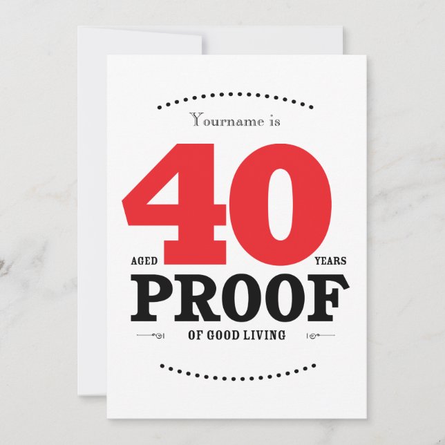 Invitation 40e anniversaire Cocktails & Cheers (Devant)