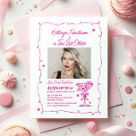Invitation 40e anniversaire de fête Photo Espresso Martini<br><div class="desc">La photo du célébrant d'anniversaire prend le centre de cette invitation branchée à martini anniversaire. Le design élégant et chic comprend un expresso martini. Un joli arc ajoute une touche féminine. Tout le texte est modifiable.</div>