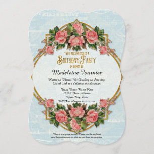 Invitation 40e anniversaire de la Parties scintillant d'or Ro