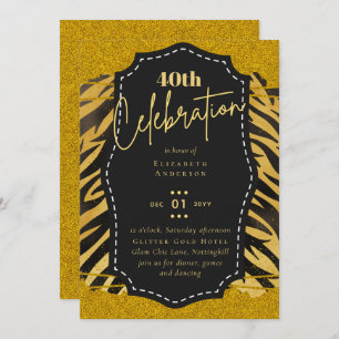 Invitation 40e anniversaire de la Parties scintillant Poster 