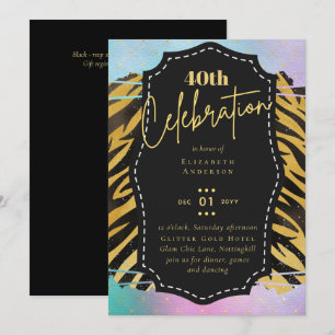 Invitation 40e anniversaire de la Parties scintillant Poster
