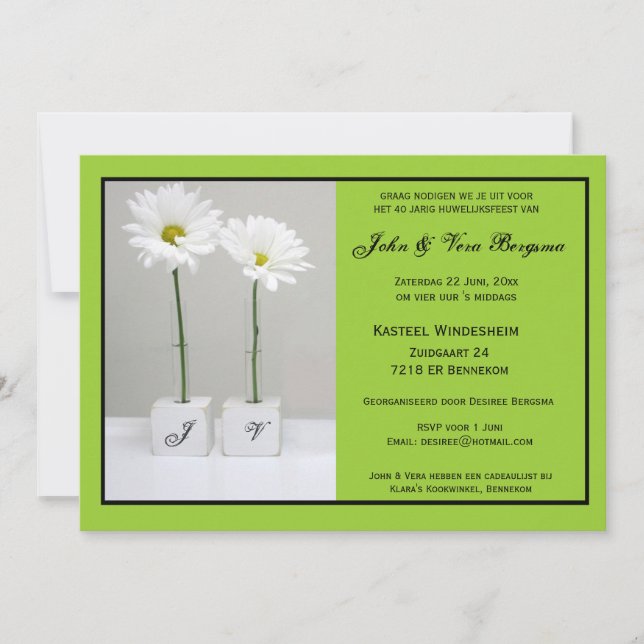 Invitation 40e anniversaire de mariage (Devant)