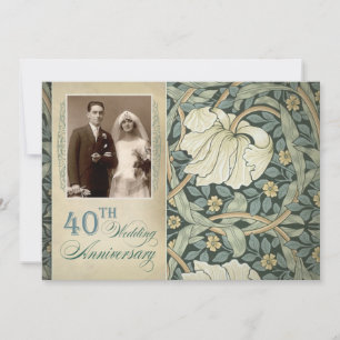 Invitation 40e anniversaire de mariage avec Lily et photo