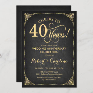 Invitation 40e anniversaire de Mariage - Chalet d'or