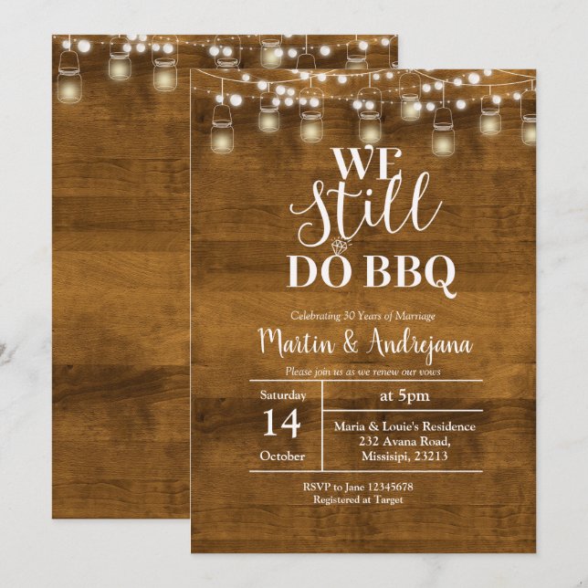 Invitation 40e anniversaire de Mariage Nous faisons toujours  (Devant / Derrière)