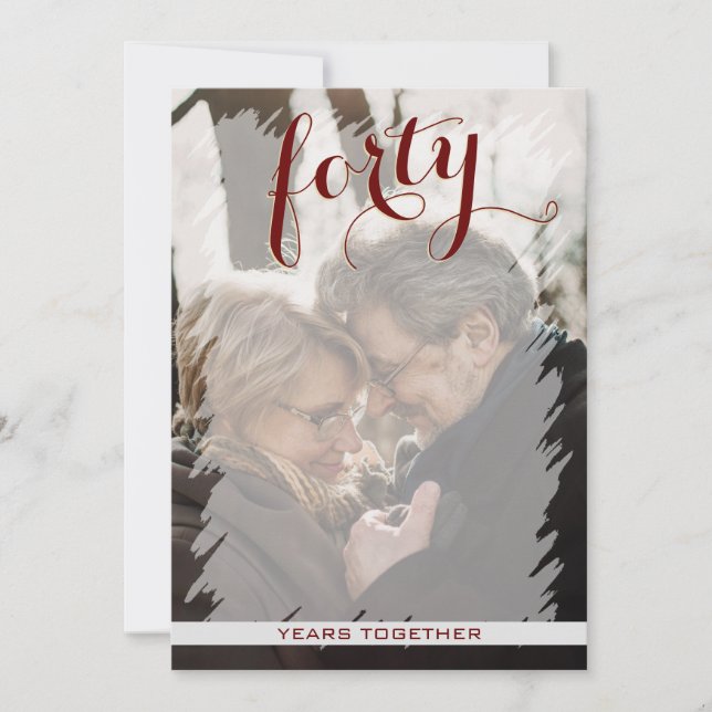Invitation 40e anniversaire de mariage photo moderne (Devant)