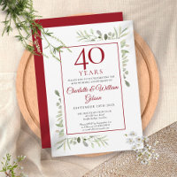 40e anniversaire de mariage Rubis Élégante verdure