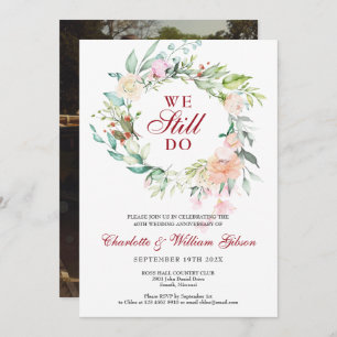 Invitation 40e anniversaire de Ruby Vow renouveau photo flora