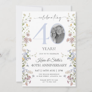 Invitation 40e anniversaire de Wildflower Photo