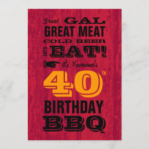 Invitation 40e anniversaire du barbecue Grill Out