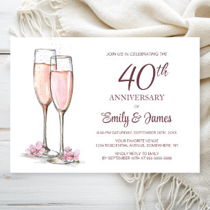 Invitation 40e anniversaire du Mariage Champagne