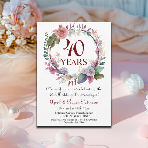 Invitation 40e anniversaire du Mariage de Ruby