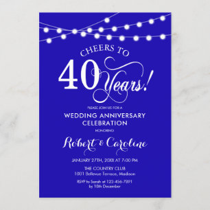 Invitation 40e anniversaire du Royal Blue Mariage