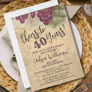 Invitation 40e anniversaire du vignoble À 40 ans de vin
