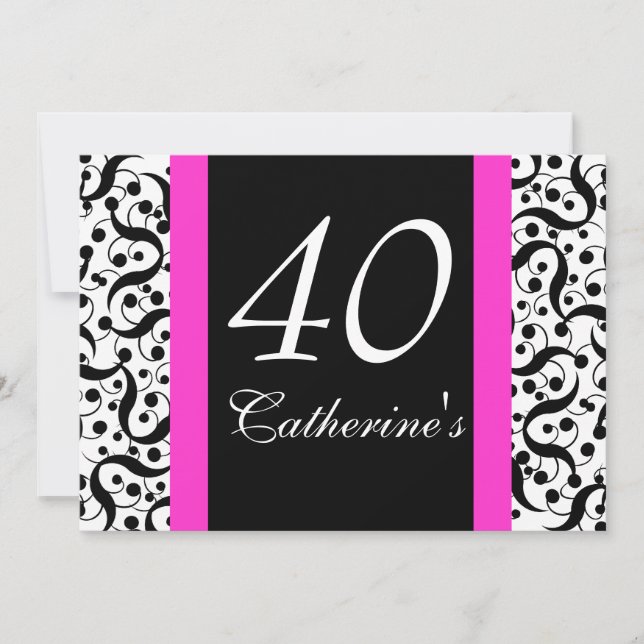 Invitation 40e anniversaire élégant célébration pour tout âge (Devant)