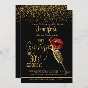 Invitation 40e anniversaire - Elle embrasse ses 30's Goodbye