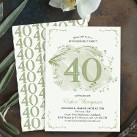 40e Anniversaire Fleur Sauvage Verte Discrète Numé