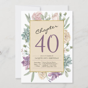 Invitation 40e anniversaire Floral Surprise Party