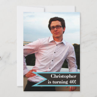 Invitation 40e anniversaire masculin moderne photo masculine