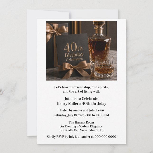 Invitation 40e anniversaire Milestone Vieilli à la perfection (Devant)