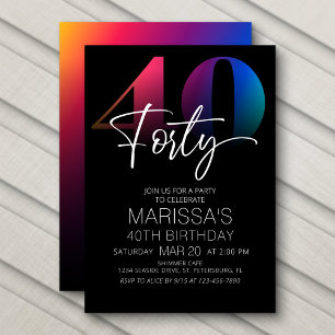 Invitation 40e anniversaire moderne