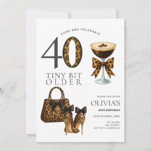 Invitation 40e anniversaire moderne, Impression de léopard à 