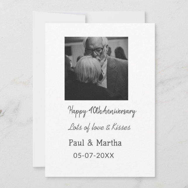 Invitation 40e anniversaire moderne joyeux ajoutez nom date p (Devant)