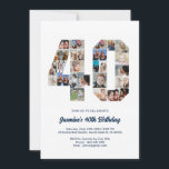 Invitation 40e anniversaire Numéro 40 Photo personnalisée Col<br><div class="desc">Célébrez le 40ème anniversaire de cette mignonne invitation. C'est un invitation de collage photo personnalisé qui vous permet de créer un design vraiment unique et mémorable. Ce modèle personnalisable vous permet d'insérer vos propres photos chères, en capturant les moments précieux de votre vie. Cette invitation est parfaite pour commémorer votre...</div>