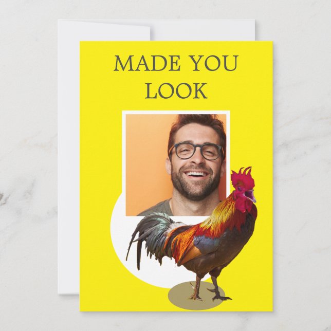 Invitation 40e anniversaire Photo amusant Chicken Rooster (Devant)